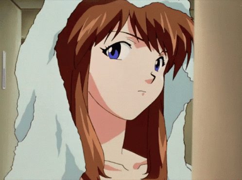 Asuka Evangelion Peace Sign GIF