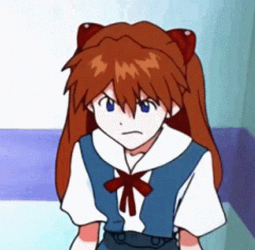 Asuka Evangelion Shouting GIF