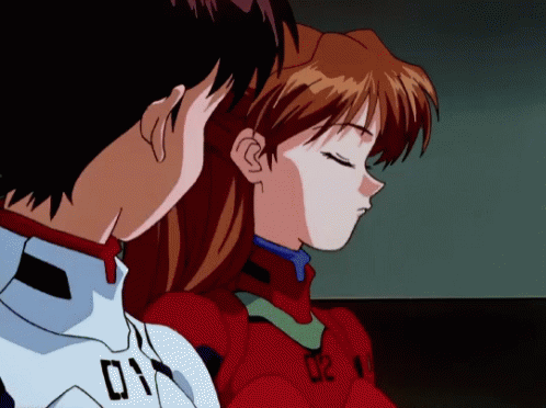 Asuka Evangelion Smirking At Shinji GIF