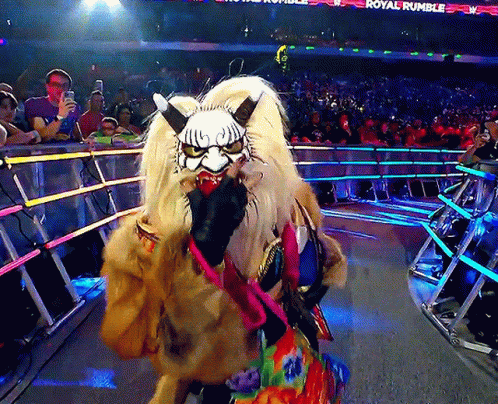 Asuka Wrestler Oni Mask GIF