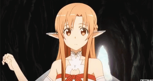 Asuna Was Shocked Then Hid GIF