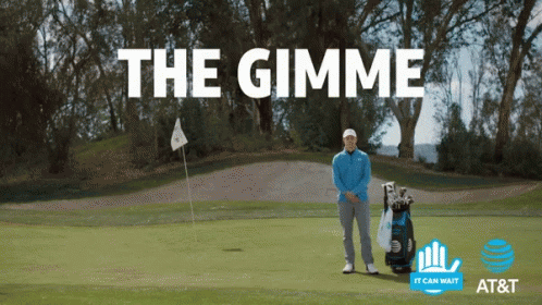 AT&T Ad Man On Golf Course With Bag GIF