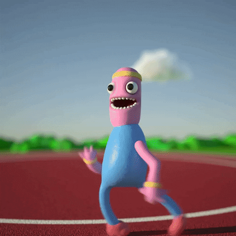 Athlete Alien Running Marathon GIF