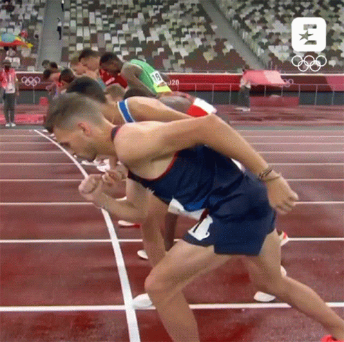 Athletes Ready To Run On Track Number 18 GIF