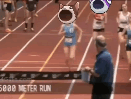 Athletes Running 5000 Meter Run Track GIF
