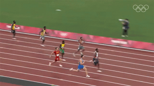 Athletes Running On Tokyo 2020 Track GIF