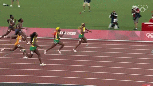 Athletes Running on Track With Numbers 1-9