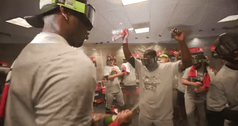 Atlanta Braves Champagne Party Locker Room GIF