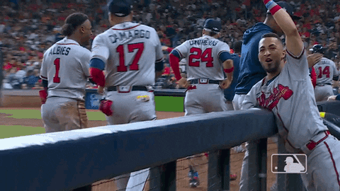 Atlanta Braves Playoffs Eddie Rosario Cheering GIF