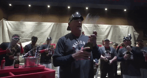 Atlanta Braves Win Party Champagne Shower GIF