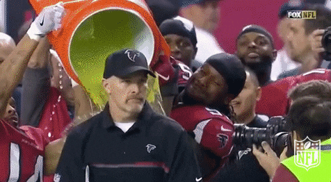 Atlanta Flacons Dan Quinn Splashed With Water GIF