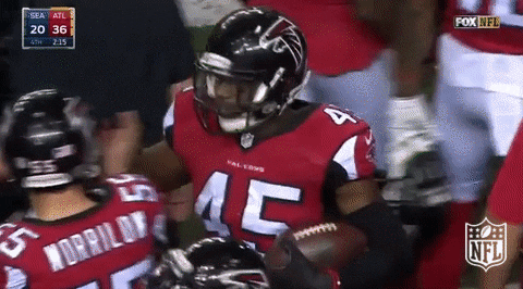 Atlanta Flacons Hugging Teammates GIF