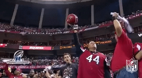 Atlanta Flacons Man Holding Helmet Up GIF