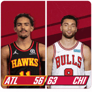 Atlanta Hawks (56) Vs. Chicago Bulls (63) Half-time Break Gif GIF