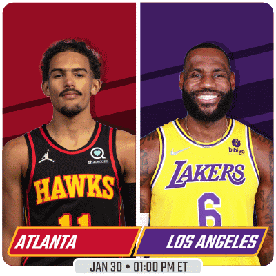 Atlanta Hawks And Los Angeles Lakers Playing GIF