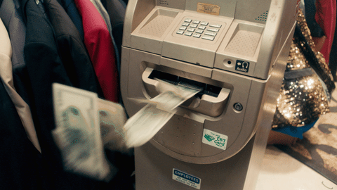 Atm Machine Dispensing A Lot Of Bills GIF
