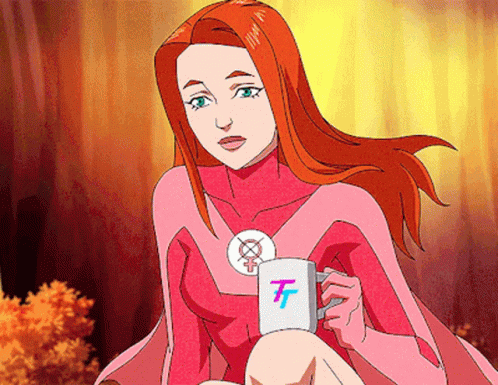Atom Eve Drinks Coffee GIF