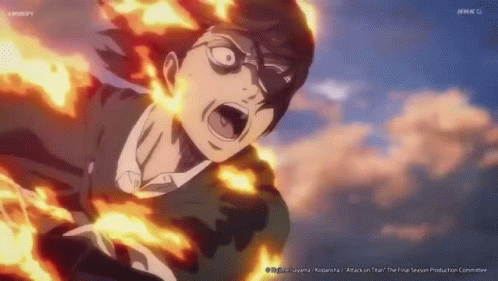 Attack On Titan Hange Zoe Burning GIF