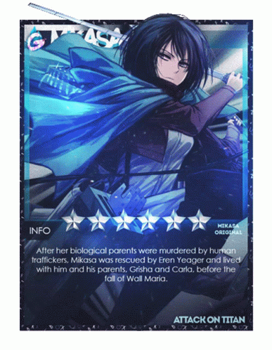 Attack On Titan Mikasa Card Animation GIF