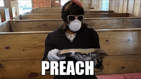 Attending Church Preach In Face Mask GIF