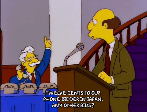Auctioneer Bart The Fink Wants More Bidder GIF