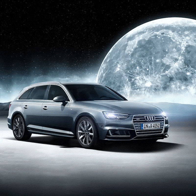 Audi On Moon Background GIF