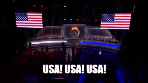 Audience Cheers Loudly For Usa GIF