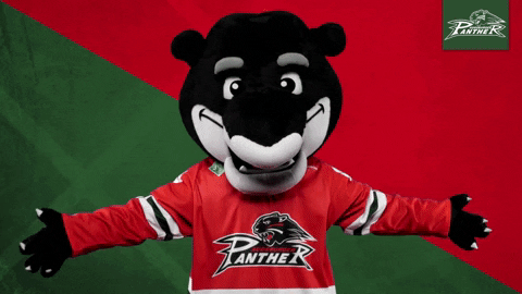 Augsburger Panther Ice Hockey Mascot Cover Eyes GIF