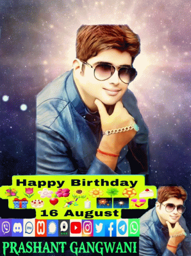 August Birthday Man With Glasses GIF