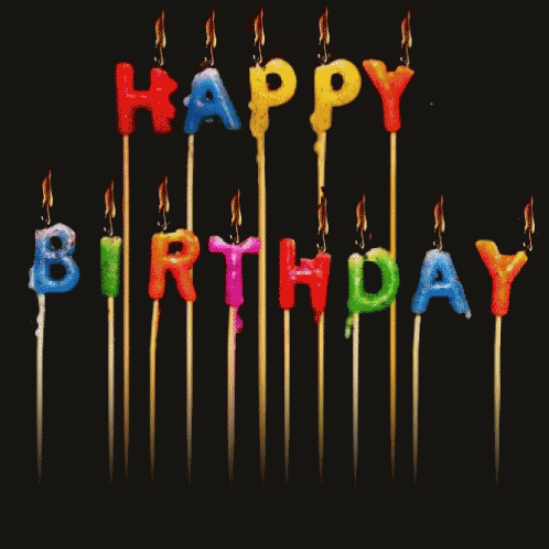 August Birthday Melted Candles GIF