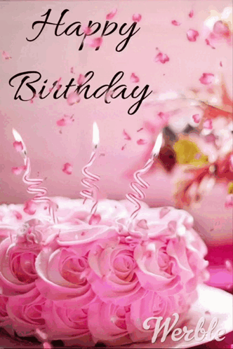August Birthday Pink Cake GIF