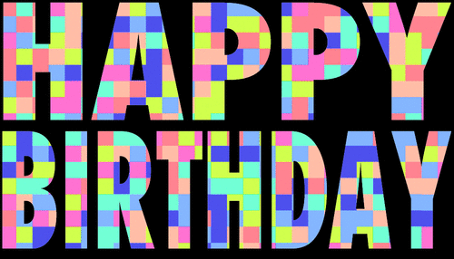 August Birthday Pixelated Style GIF