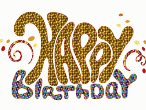 August Birthday Wavy Fonts GIF