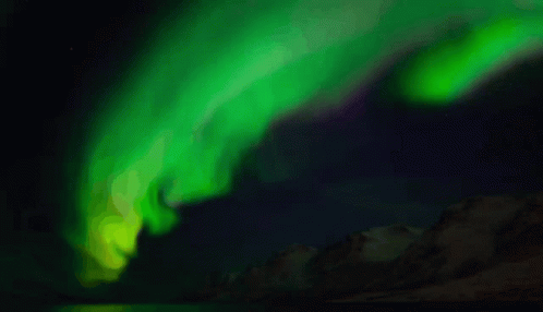 Aurora Borealis Over Lake GIF