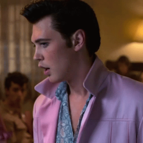 Austin Butler As Elvis Looking Down GIF