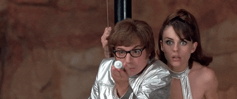 Austin Powers And Vanessa Kensington Judo Chop GIF