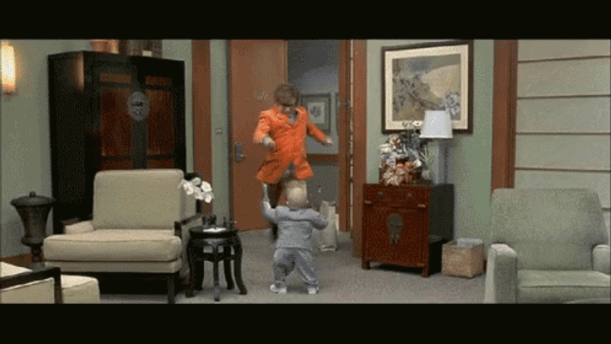 Austin Powers Kicking Mini Me GIF
