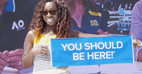 Australian Open Fan Holding Banner GIF