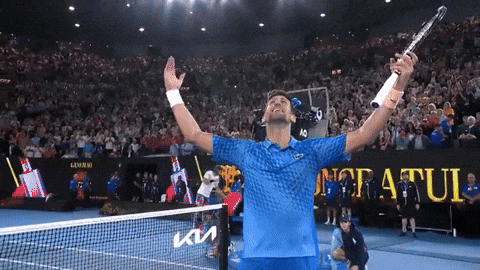 Australian Open Novak Djokovic Rallying The Crowd GIF