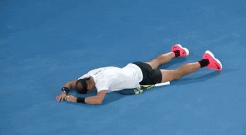 Australian Open Rafael Nadal Plank Position GIF