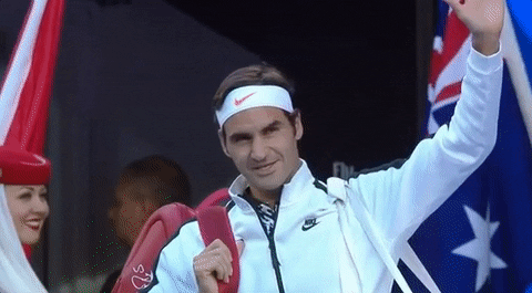 Australian Open Roger Federer Waving To Crowd GIF