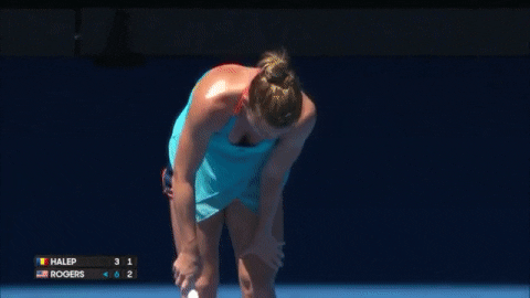 Australian Open Simona Halep Bent Down GIF