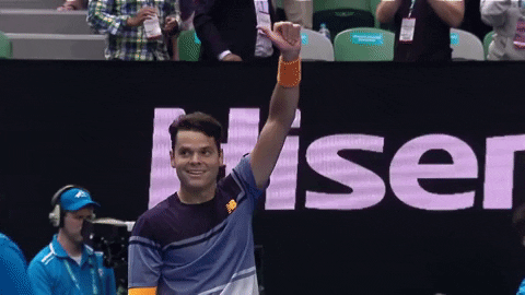 Australian Open Tennis Player Milos Raonic Waving GIF