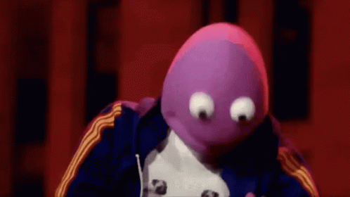 Australian Purple Puppet Randy Feltface Oof Reaction GIF