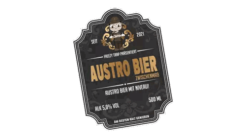 Austro Bier Label With Monkey