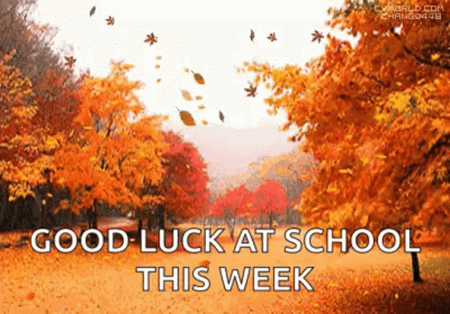 Autumn Leaves Falling in Park Good Luck at School