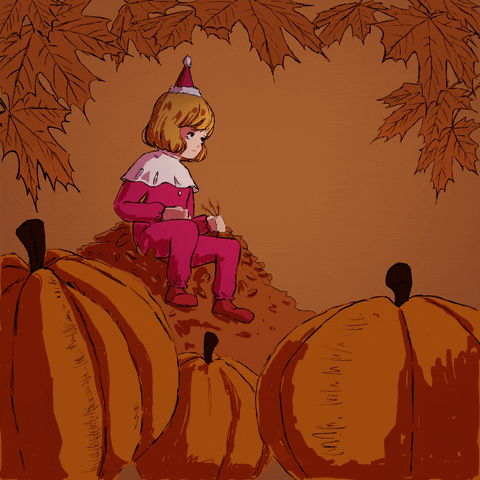 Autumn Pumpkin Girl GIF