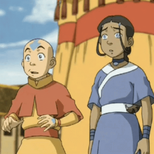 Avatar Aang And Katara Shocked Reaction GIF