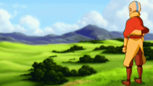 Avatar Aang Facing Fire Fall GIF