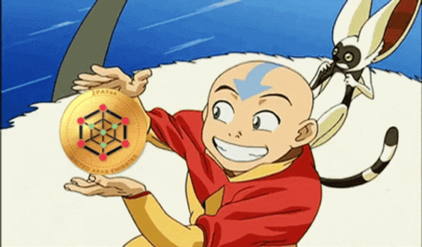 Avatar Aang Smiling While Showing His Medallion GIF